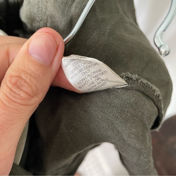 Christopher + Banks Linen Blend Olive Green Zip Tie Jacket Large - Picture 6 of 6